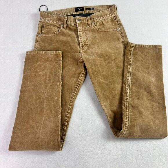 Quicksilver Jeans Pants Mens 28 Brown Straight Tapered Fit Corduroy - Picture 3 of 16